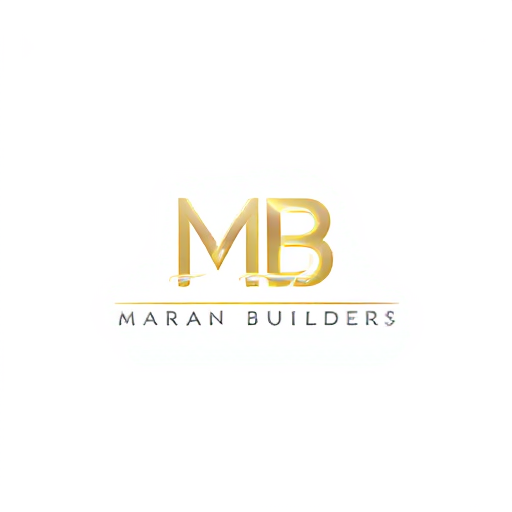 AI Design for "Create a seamless monogram for 'MB' where the letters are intertwined with 'Maran Builders' itself. For example, incorporate the full name into the base of the 'M' or 'B'. Use a clean, modern font and a neutral palette with optional gold accents to emphasize trust and expertise."