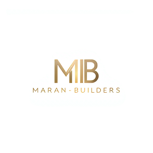 AI Design for "Create a seamless monogram for 'MB' where the letters are intertwined with 'Maran Builders' itself. For example, incorporate the full name into the base of the 'M' or 'B'. Use a clean, modern font and a neutral palette with optional gold accents to emphasize trust and expertise."