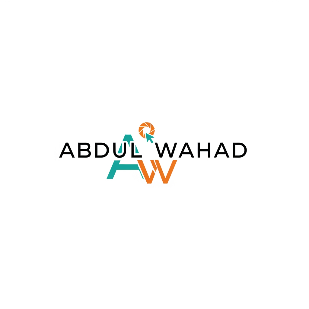 AI Design for I want to create a logo for my portfolio website. the logo name is " Abdul Wahad