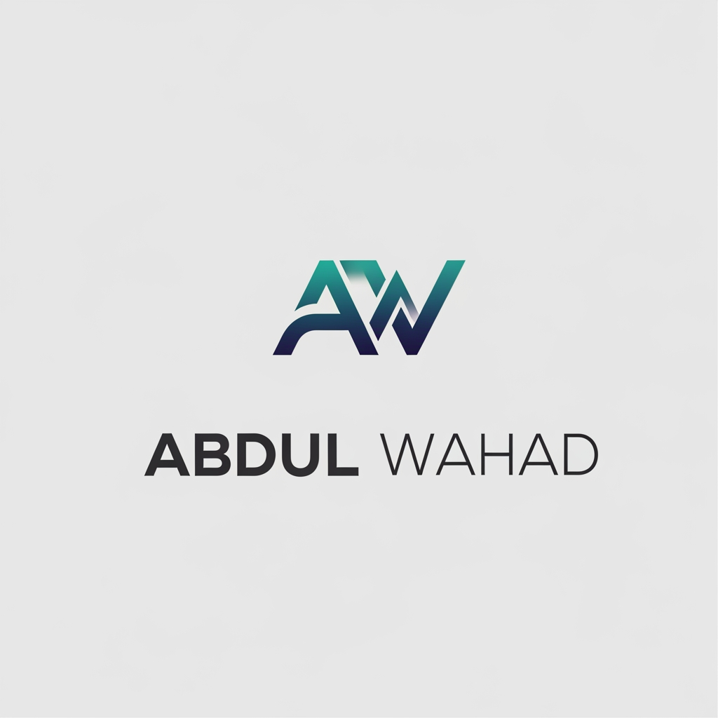 AI Design for I want to create a logo for my portfolio website. the logo name is " Abdul Wahad