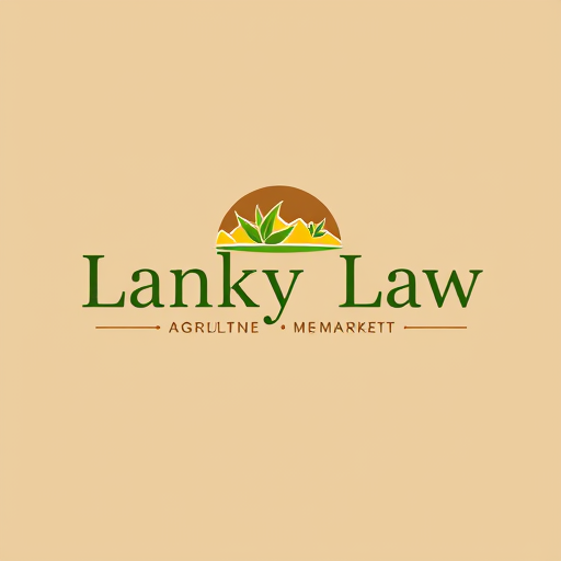 AI Design for law firm, write "lankry law" focus on agriculture and real estate market. colors green, brown and yellow. warm colors.