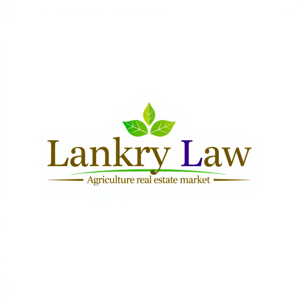 AI Design for law firm, write "lankry law" focus on agriculture and real estate market. warm colors. add dynamics and movments