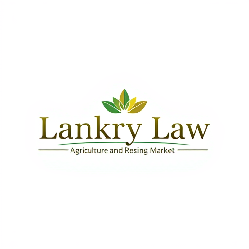 AI Design for law firm, write "lankry law" focus on agriculture and real estate market. colors green, brown and yellow. warm colors.
