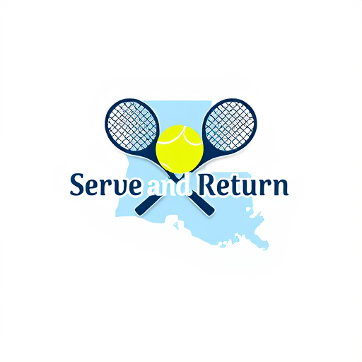 AI Design for Create a logo for Business Name “Serve and Return Louisiana”, Business Nature / Industry “Sports”, Business Description “Tennis Organization”, Concept of how i want my logo to be designed “Would like to see idea of two tennis racquets and tennis ball in shape of a louisiana fleur de lis within the state map if possible.”, Specific type of color i would want to see in my Logo “Tennis ball yellow/ green and softer baby blue , black”, Look and Feel of my Logo “Professional”