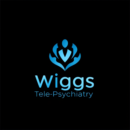 AI Design for Create na logo for Business Name “Wiggs Tele-Psychiatry”, Business Nature / Industry “health care and physician”, Business Description “Tele-Psychiatry”, Specific type of color i would want to see in my Logo “Black and shades of Blue”