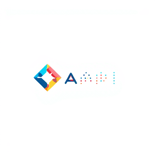 AI Design for an abstract logo of geometric shapes, for a trendy technological APP with only 2 colors