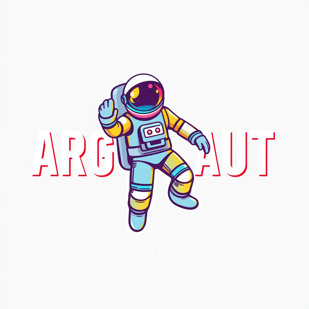 AI Design for use a colorful 3d astronaut to reference an argonaut. Logo should show innovation and leading forward. make it playful but keep the professional tone