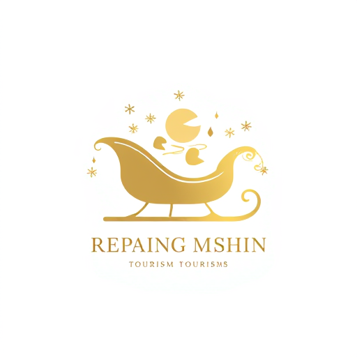 AI Design for Create a logo for a tourism business Use a palette of soft whites, golds.Consider adding elements like snowflakes , enhancing the tourism aspect related to seasonal travel.Choose a classic and elegant font that complements the design of the sleigh, possibly integrating the text with the curves of the sleigh.The sleigh can symbolize adventure, exploration, and comfort, appealing to tourists seeking unique experiences.