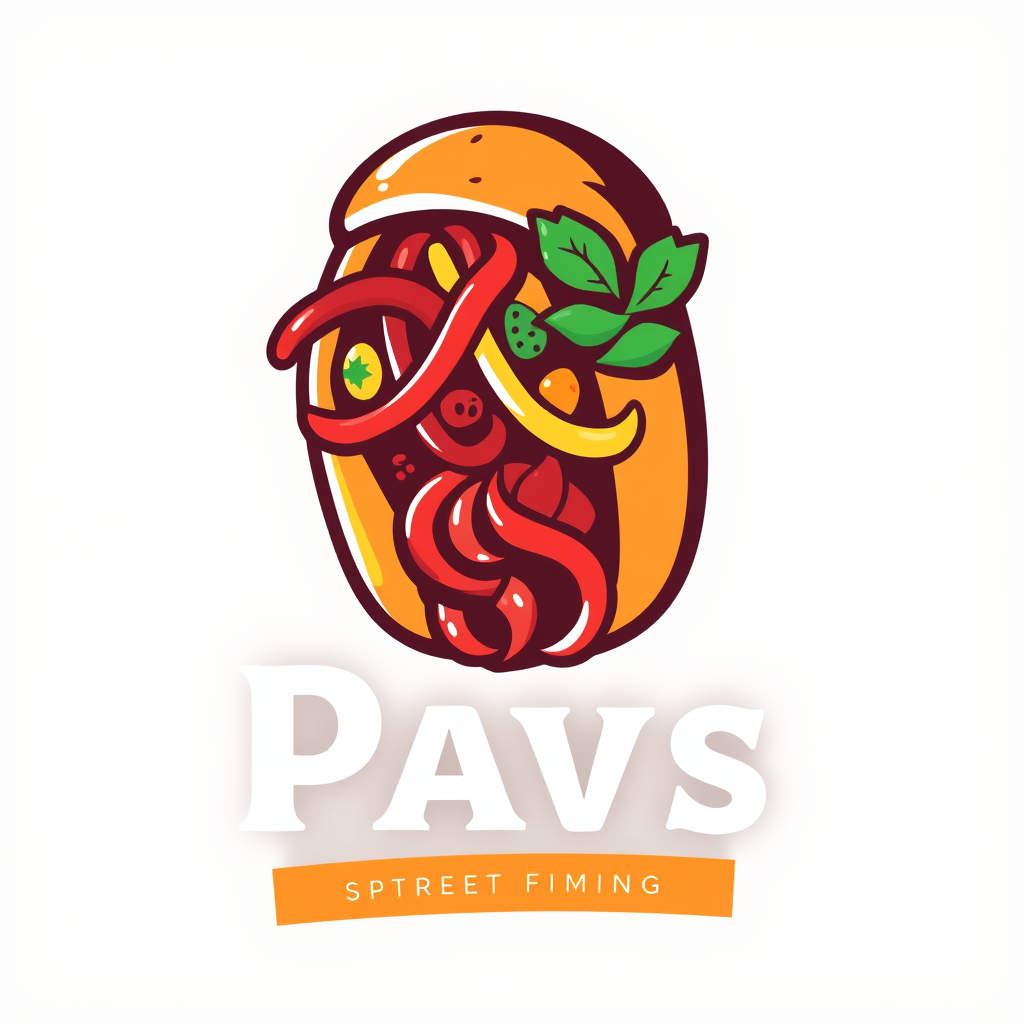 AI Design for So iam going to be selling different kinds of fillings inside a pav bun Like the pictures I've sent you The concept is street food but with a modern elegant touch The color themes should be vibrant plus classy And the vibe am looking for is fun, energetic, vibrant, street food, fusion. am using indian pav but it will have flavours from around the world inside that indian bun