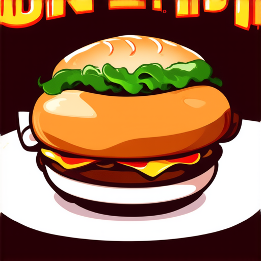 AI Design for logo for a cafe named BUN IT UP with bun and fillings inside with text like mc donalds and tagline flovours from around the world