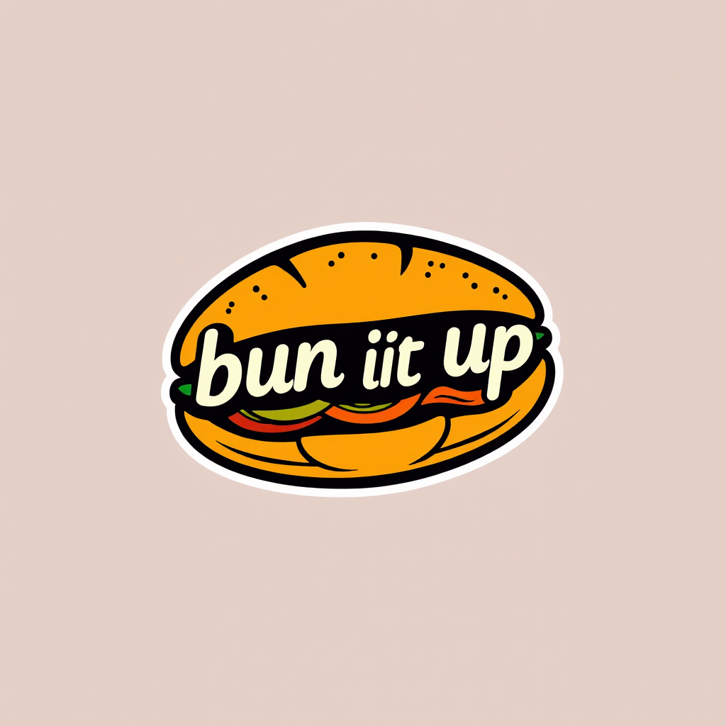 AI Design for So iam going to be selling different kinds of fillings inside a pav bun Like the pictures I've sent you The concept is street food but with a modern elegant touch The color themes should be vibrant plus classy And the vibe am looking for is fun, energetic, vibrant, street food, fusion. am using indian pav but it will have flavours from around the world inside that indian bun the name is bun it up
