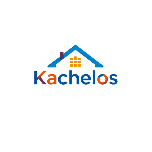 AI Design for i wat a logo for an electrig store. I want a house with name Kachelos. From the letter e start acablet that ends in a socket