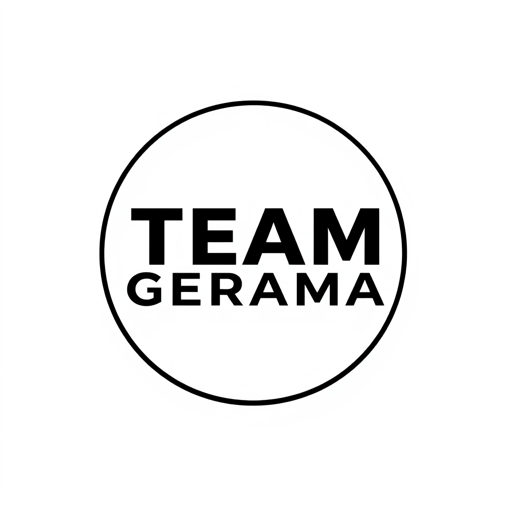 AI Design for Write TEAM GERAMA in between the circles