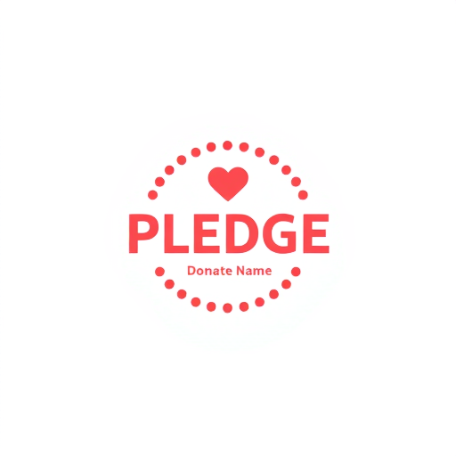 AI Design for a donation app for clothes name PLEDGE