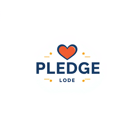 AI Design for a donation app for clothes name PLEDGE