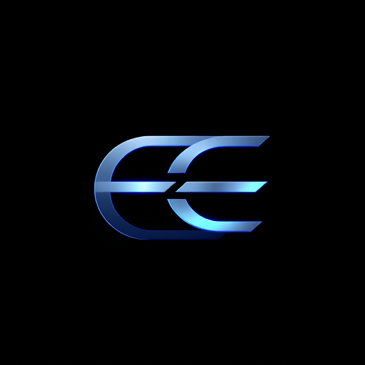AI Design for Design a sleek, modern logo where the two 'E's are artistically fused into one continuous, fluid shape. The 'E's should be intertwined in a way that forms a new, abstract symbol—almost like a fusion of geometric and organic shapes. Imagine the 'E's being merged with curves, lines, or angles that form a sophisticated, cohesive whole, without clear boundaries between them. This design should evoke a sense of movement, transformation, and innovation. Use a bold color scheme with gradients or metallic effects like silver, electric blue, or even a striking neon shade to make the logo stand out. The final result should be minimalistic but visually impactful, making the 'EE' feel like a symbol of cutting-edge technology and modern elegance.