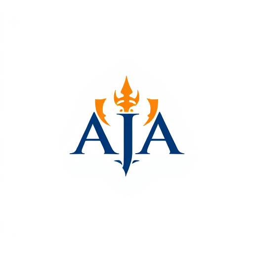 AI Design for Design a logo on the name of AJA using the trident