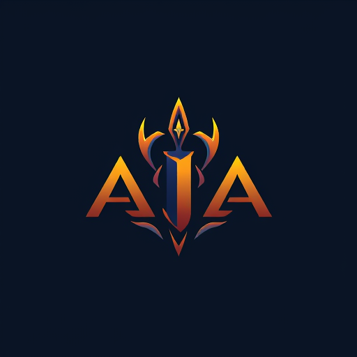 AI Design for Design a logo on the name of AJA using the Trident, more astatic