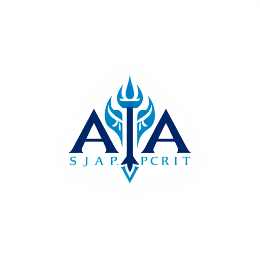 AI Design for design a logo on the name of AJA use the trident