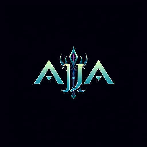 AI Design for Design a logo on the name of AJA using the Trident, more astatic, unique