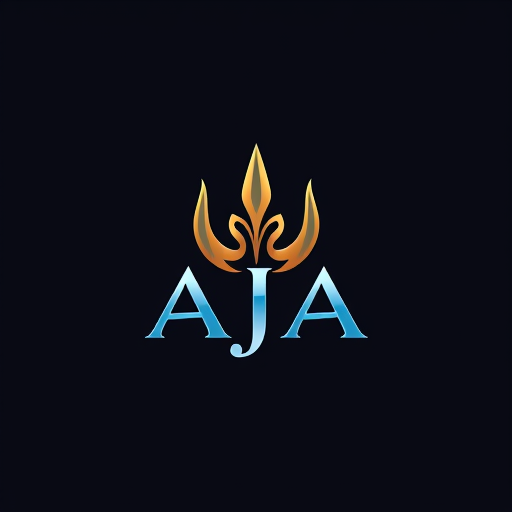 AI Design for Design a logo on the name of AJA using the Trident, more astatic