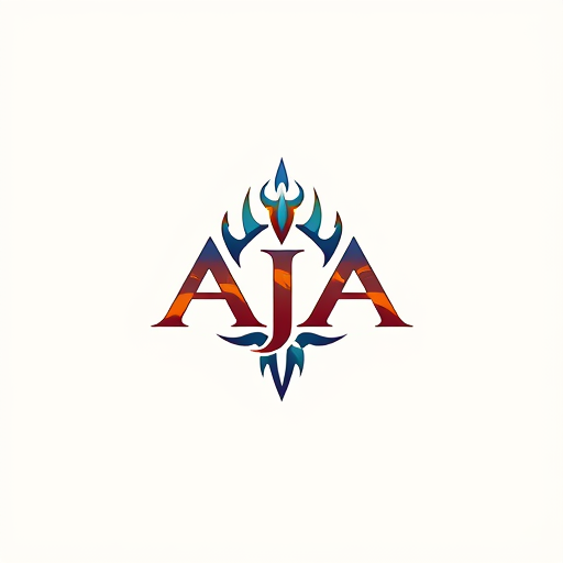 AI Design for Design a logo on the name of AJA using the Trident, more astatic, unique