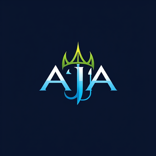 AI Design for Design a logo on the name of AJA using the Trident, more astatic