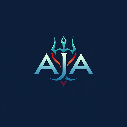 AI Design for Design a logo on the name of AJA using the Trident, more astatic, unique