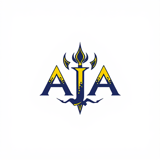 AI Design for Design a logo on the name of AJA using the Trident, more astatic, unique