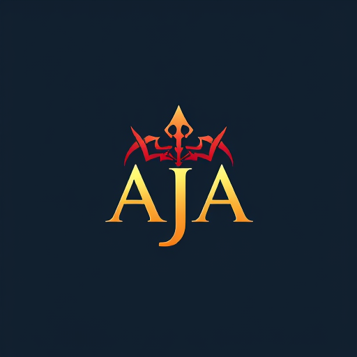 AI Design for Design a logo on the name of AJA using the trident