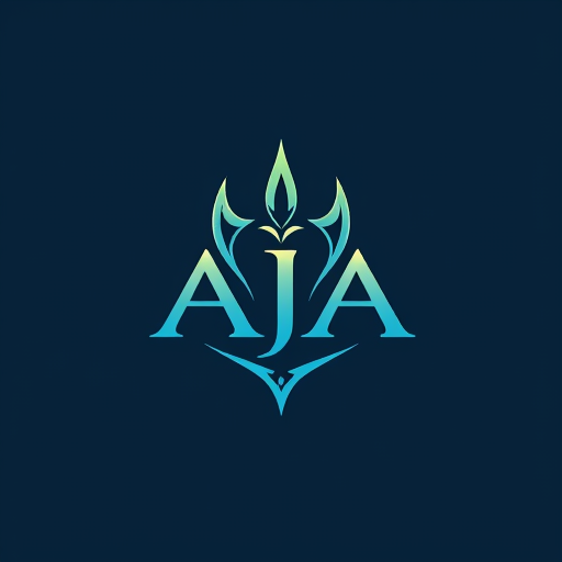 AI Design for Design a logo on the name of AJA using the Trident, more astatic