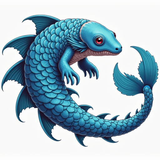 AI Design for a pangolin fish hybrid mermaid