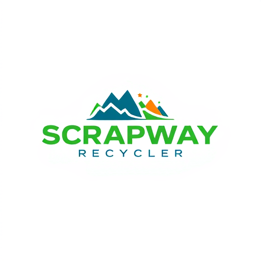 AI Design for SCRAPWAY RECYCLER this is a logo name and this brand work to collect scrap from user