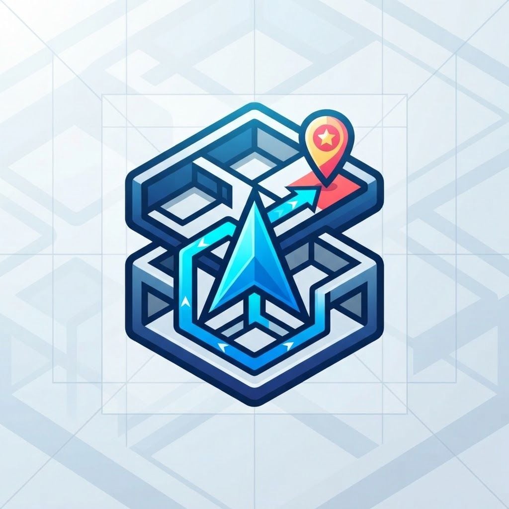 I was making a Navigation or map of internal buildings to fined the places/rooms inside it ,suggest me a logo
This is a square 1:1 image for posts. Fill the whole frame edge to edge and scale the subject large. Do not leave empty margin.
