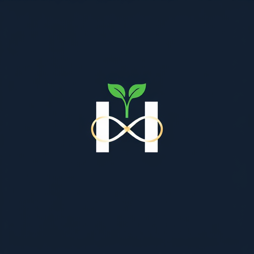 AI Design for Please design a logo that is a letter H, the bottom of which is an infinity sign that has turned into two leaves at the top.