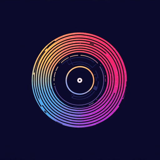 AI Design for it's a music event planner, include a vinyl in the image