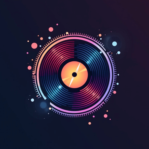 AI Design for it's a music event planner, include a vinyl in the image