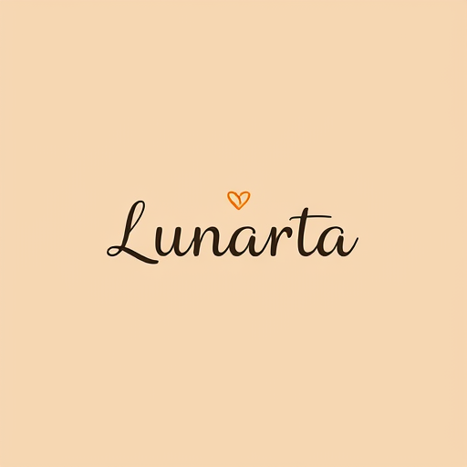 AI Design for brand name "Lunarta", simple, cute, contemporary, feminine with a khaki background, without a slogan,