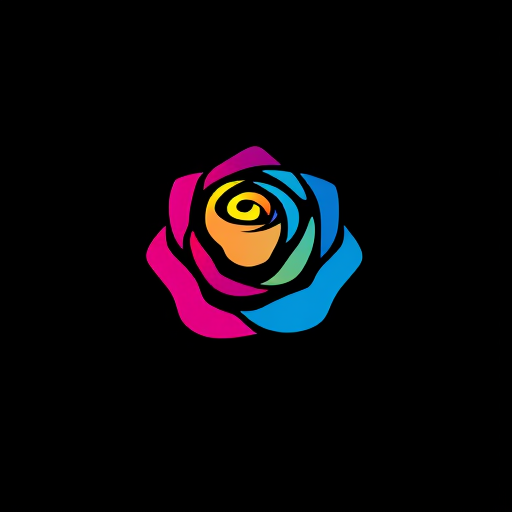 AI Design for ROSE LOGO COMBINATION OF CYAN MAGENTA YELLOW BLACK