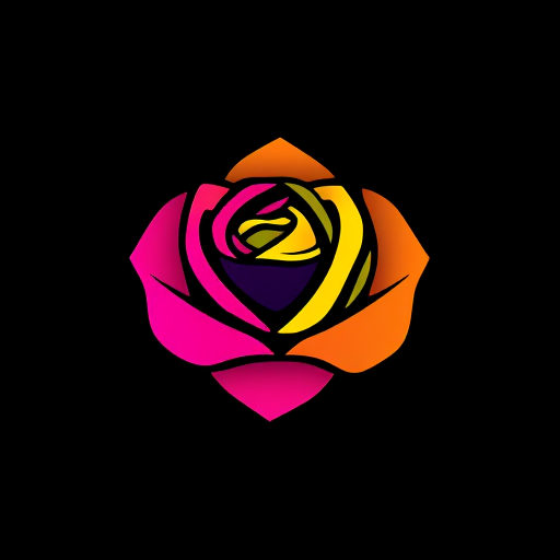 AI Design for ROSE LOGO COMBINATION OF CYAN MAGENTA YELLOW BLACK