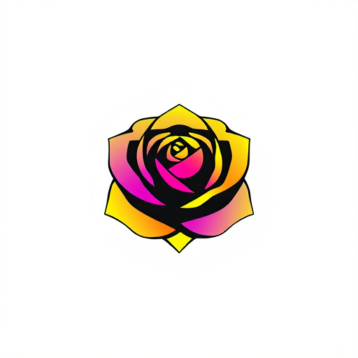 AI Design for ROSE LOGO COMBINATION OF CYAN MAGENTA YELLOW BLACK