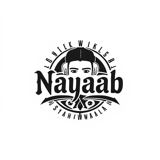 AI Design for A logo for a rapper and lyricist named Nayaab Syaahiwala known for his unique writing, he is going to use this logo for his merch