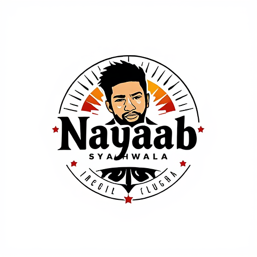 AI Design for A logo for a rapper and lyricist named Nayaab Syaahiwala known for his unique writing, he is going to use this logo for his merch