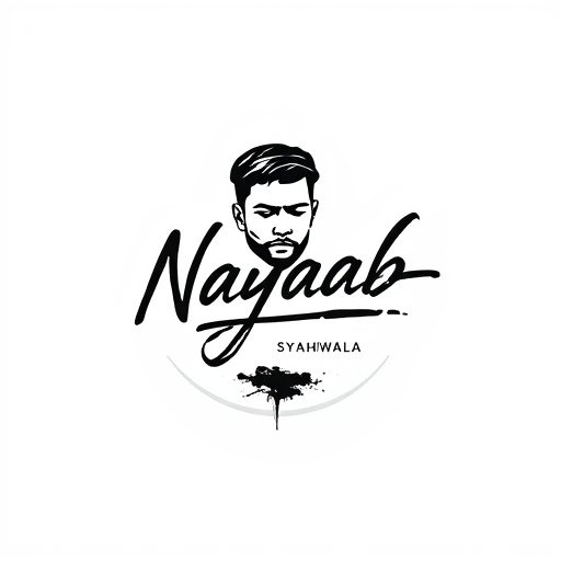 AI Design for Design a logo for Nayaab Syaahiwala, a lyricist celebrated for his unique writing style that blends poetic depth with the dynamic energy of rap. The logo should exude creativity, individuality, and timeless appeal, serving as the cornerstone for his customized merchandise line. Focus on a clean, modern aesthetic that incorporates subtle calligraphic or ink-inspired elements to symbolize his name ('Syaahiwala,' meaning 'inkman') and his artistic essence. The design should be versatile, bold, and iconic, capable of resonating with a diverse audience while reflecting his artistic ethos and personal brand