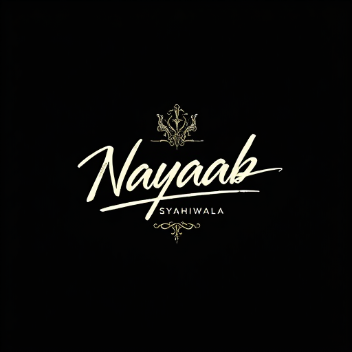 AI Design for Design a logo for Nayaab Syaahiwala, a lyricist celebrated for his unique writing style that blends poetic depth with the dynamic energy of rap. The logo should exude creativity, individuality, and timeless appeal, serving as the cornerstone for his customized merchandise line. Focus on a clean, modern aesthetic that incorporates subtle calligraphic or ink-inspired elements to symbolize his name ('Syaahiwala,' meaning 'inkman') and his artistic essence. The design should be versatile, bold, and iconic, capable of resonating with a diverse audience while reflecting his artistic ethos and personal brand