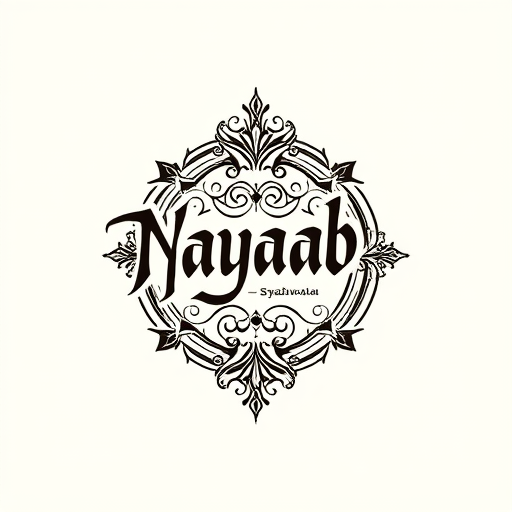 AI Design for Craft a logo that embodies the essence of Nayaab Syaahiwala, a lyricist whose words flow like rare ink, blending poetry and rap with unmatched finesse. The design should reflect his artistry—bold yet intricate, modern yet deeply rooted in tradition. Incorporate elements that signify creativity, individuality, and the power of the written word. Think calligraphic strokes, urban aesthetics, and a touch of mystique, all coming together to create a symbol as unique as his name and craft. This logo will represent his identity and resonate with his audience through customized merchandise