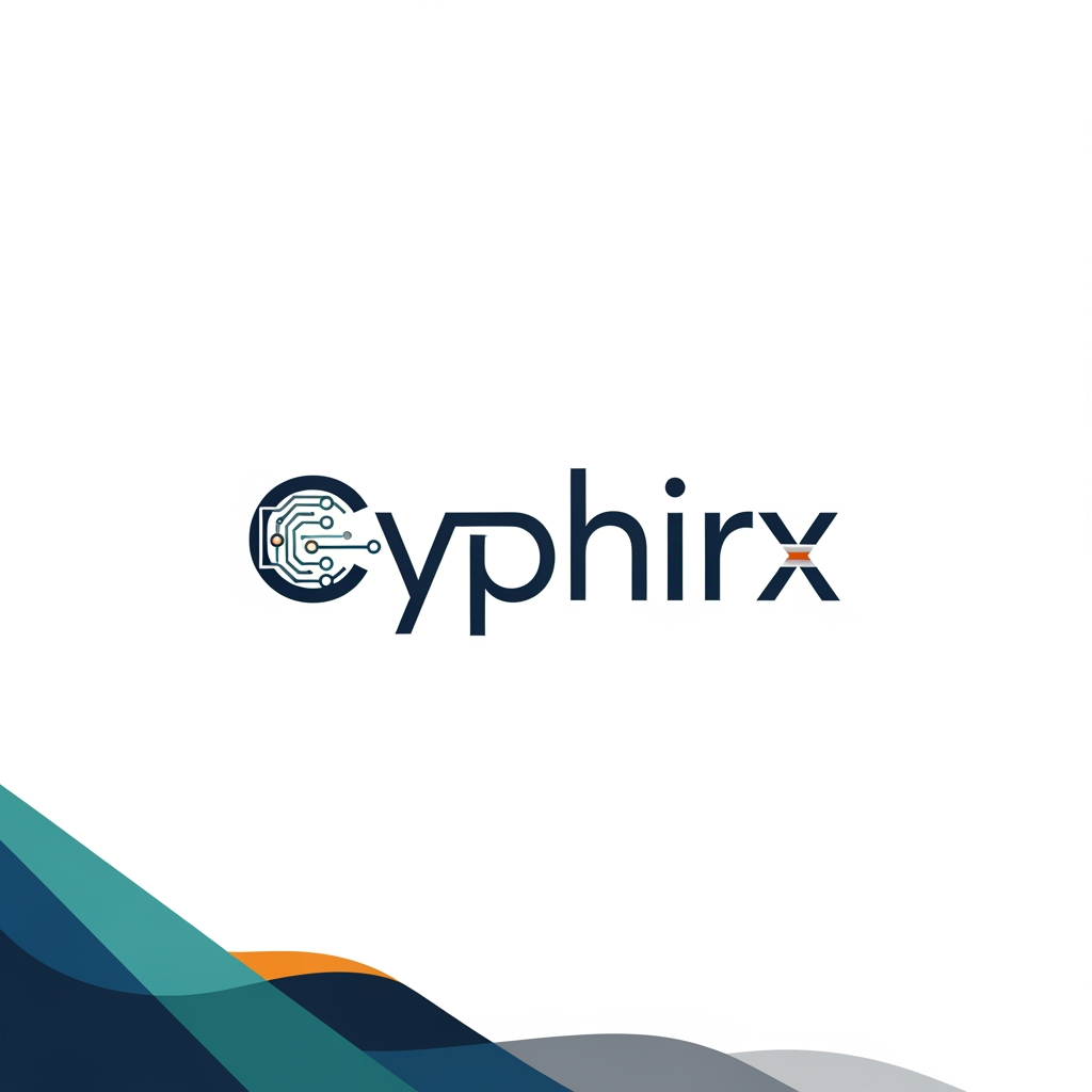 AI Design for Cyphirx this is IT company name , so i want to create logo design with use font family and seem like linkedin , spacex like