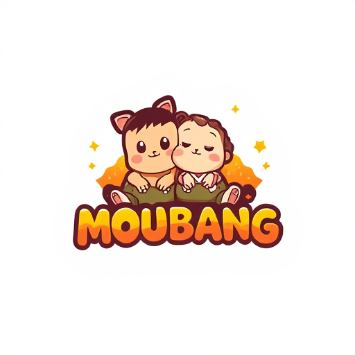 AI Design for Buatkan logo bergambar anime yang sedang duduk di atas tulisan "ANAK MOUBANG"
