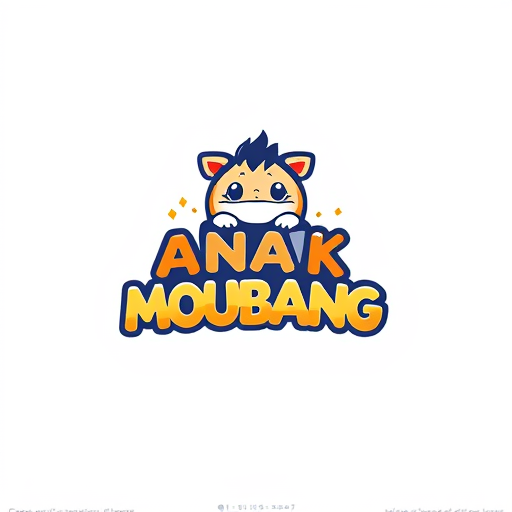 AI Design for Buatkan logo bergambar anime yang sedang duduk di atas tulisan "ANAK MOUBANG"
