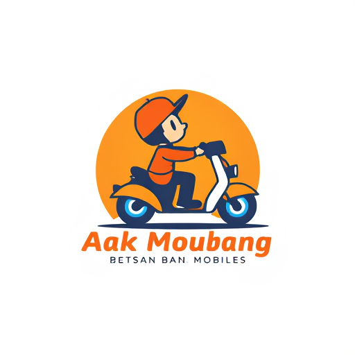AI Design for Tulisan anak moubang dengan ban mobil di belakang tulisan 